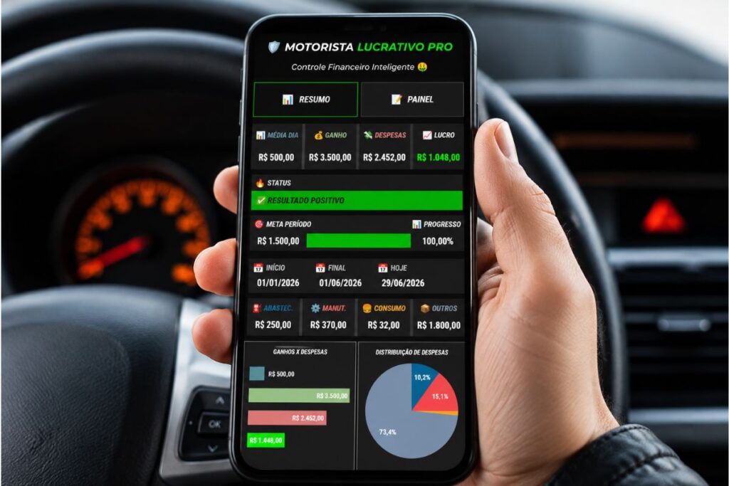 Planilha financeira para motorista de aplicativo